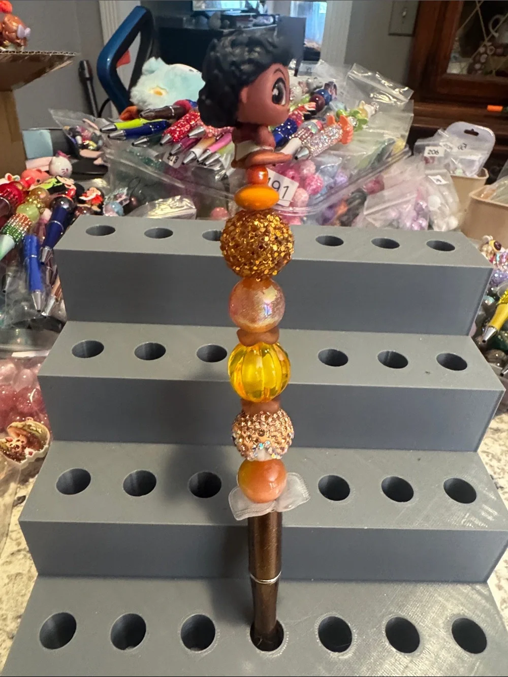 NWOT Disney Doorables Moana Beaded Pen Handmade by Me